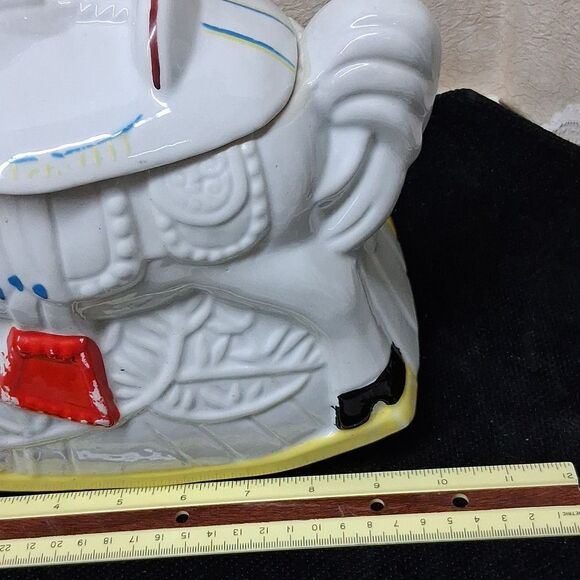 Vintage Mccoy Ceramic Rocking Horse Cookie Jar - Picture 8 of 9